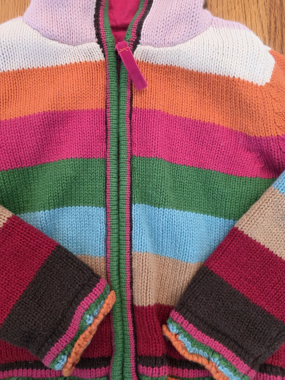 GAP Kids Multicolor Striped Hooded Zip Sweater